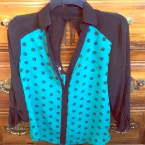 V-neck button down blouse